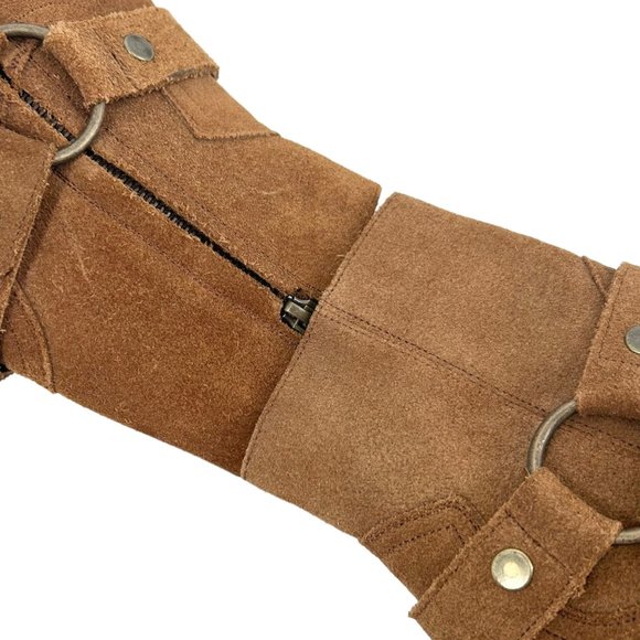 Yves Saint Laurent Wyatt Brown Suede Harness Boots - Picture 10 of 15